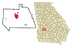 Sumter County Georgia Incorporated and Unincorporated areas Americus Highlighted